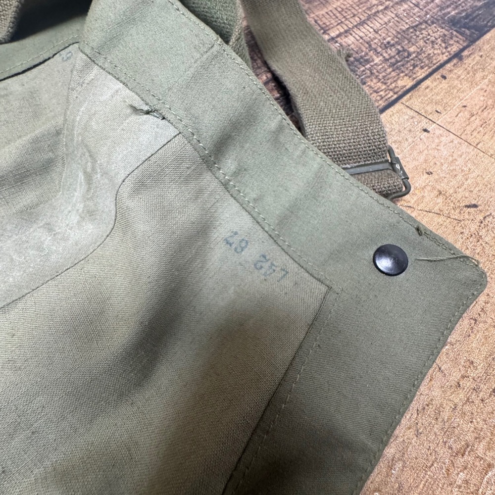Vintage US Navy Bib Overalls Pants Dungarees Olive Green Cotton Talon Zipper L - Picture 12 of 13